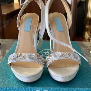 Betsey Johnson white heels